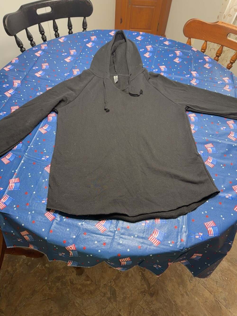 Oversized Raw-Hem Pullover Hoodie